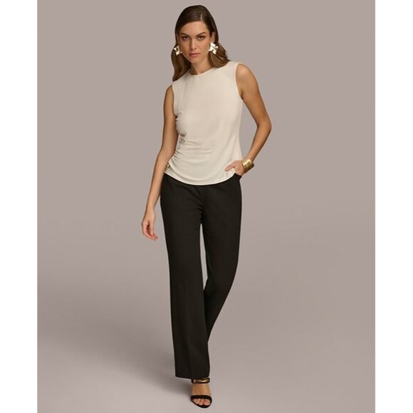 Donna Karan Women's Side-Cinched Sleeveless Crewneck Top White Size XL MSRP $69 - Picture 2 of 3